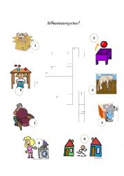 English Worksheet: Where are you