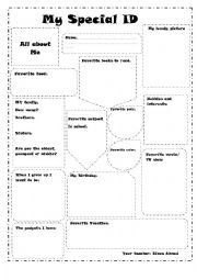 English Worksheet: My special ID