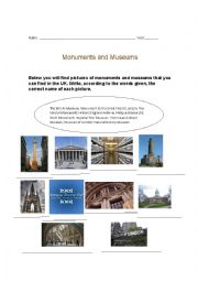 English Worksheet: Monuments and museums