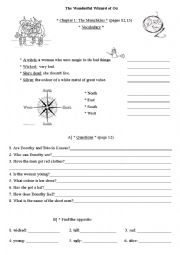 English Worksheet: Wizard of Oz chapter 1 bis