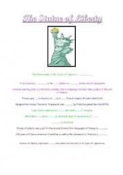 English Worksheet: The Statue of liberty