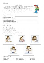 English Worksheet: Daily Routine