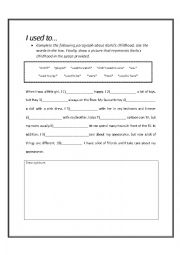 English Worksheet: Used to