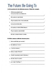 English Worksheet: FUTURE GOING TO