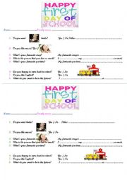 English Worksheet: first meeting with pupils