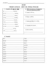 English Worksheet: Present Continuous