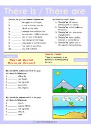 English Worksheet: There is / There are