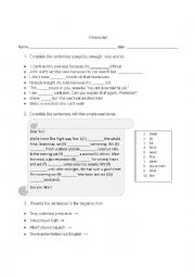 English Worksheet: Final Exam