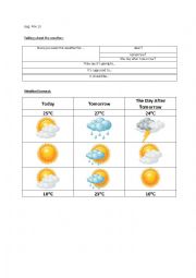 English Worksheet: Talking about the weather forecast