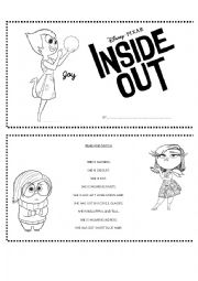 English Worksheet: Inside Out mini book