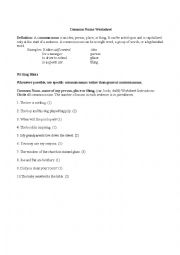 English Worksheet: parts of speech