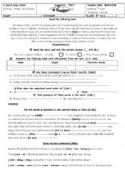 English Worksheet: 8th diagnostic test (2017-2018)