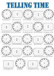 English Worksheet: Telling Time