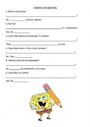 English Worksheet: Present simple questions