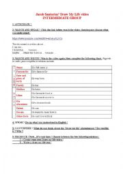 English Worksheet: Jacob Sartorius - Draw my life (1/3) - Intermediate Listening 