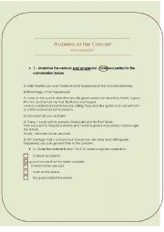 English Worksheet: Problems at the Concert