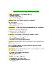 English Worksheet: figures of speech