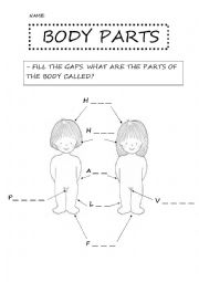 English Worksheet: Body Parts