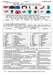 English Worksheet: Clothes related vocabulary