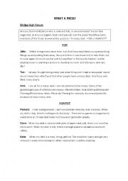 English Worksheet: what a mess