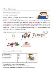 English Worksheet: daily routine 
