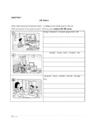 English Worksheet: INTERMEDIATE WRITING BASED ON CLUES