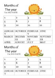 English Worksheet: Months of the year - cut and paste 