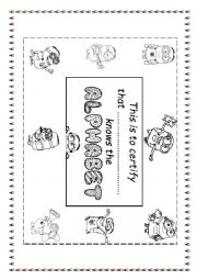 English Worksheet: ALPHABET AWARD WITH MINIONS