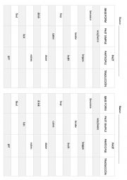 English Worksheet: Irregular verbs test 1