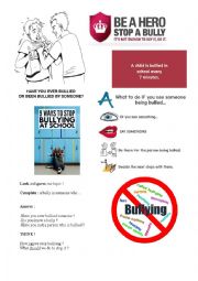English Worksheet: anti bullying worksheet