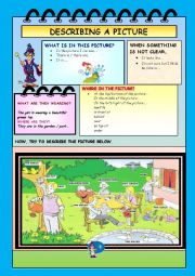 English Worksheet: DESCRIBING A PICTURE