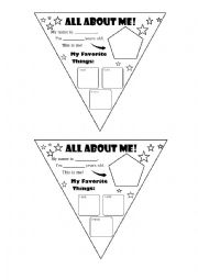 English Worksheet: All About Me! Design a flag to introduce yourself