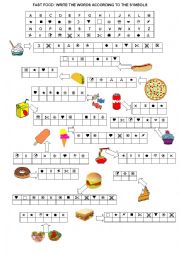 English Worksheet: Fast food secret code