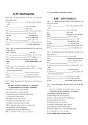 English Worksheet: PAST CONTINUOUS