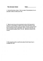English Worksheet: Astronaut Farmer Movie Worksheet