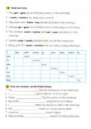 English Worksheet: Present simple for kids