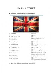 English Worksheet: Idioms in tv series