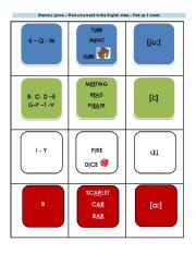 English Worksheet: Vowel sounds - alphabet - memory game