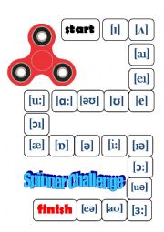 English Worksheet: Transcription Spinner Challenge (vowels)