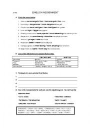 English Worksheet: Comparatives