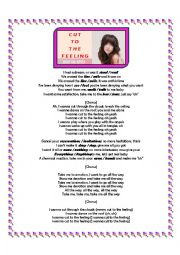 English Worksheet: Song: Cut To The Feeling by Carly Rae Jepsen