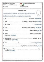 English Worksheet: grammar quiz