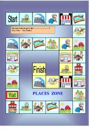 English Worksheet: Places board game