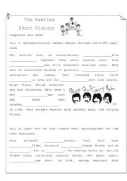 English Worksheet: The Beatles