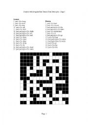 CROSSWORD PUZZLE WITH IRREGULAR VERBS