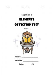 English Worksheet: Elements of Fiction Quiz