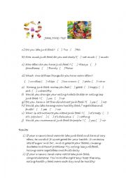 English Worksheet: JUNK FOOD TEST