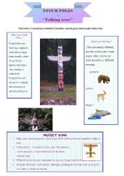 English Worksheet: Totem Poles - a project work