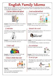 English Worksheet: English Family Idioms