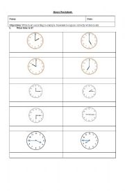 Hours Worksheet